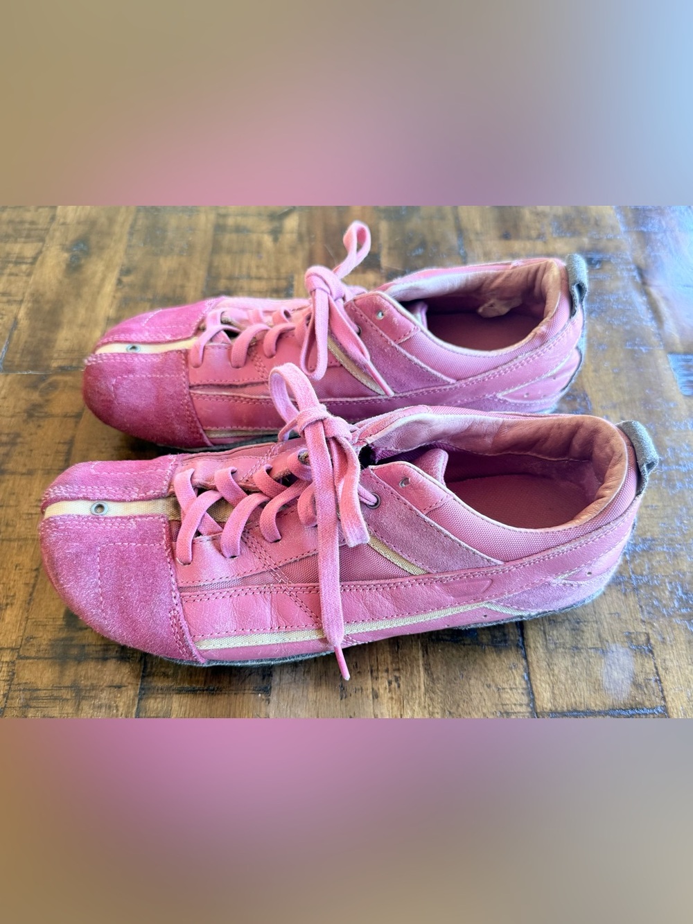 Diesel Hot Pink Suede Kimura Sneakers • Women’s 9 • Footwear D • Y2K Spiked Sole